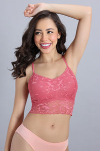 Zivame Double Layered Non Wired 3/4th Coverage Bralette - Desert Rose — thumbnail 3